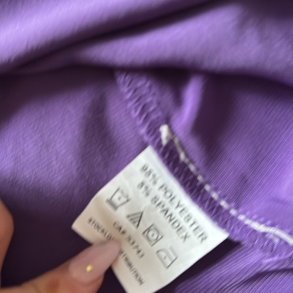 Jacklyn Smith Purple Draped Neck Sleeveless Top Size Small Sophisticated Style - Picture 6 of 7